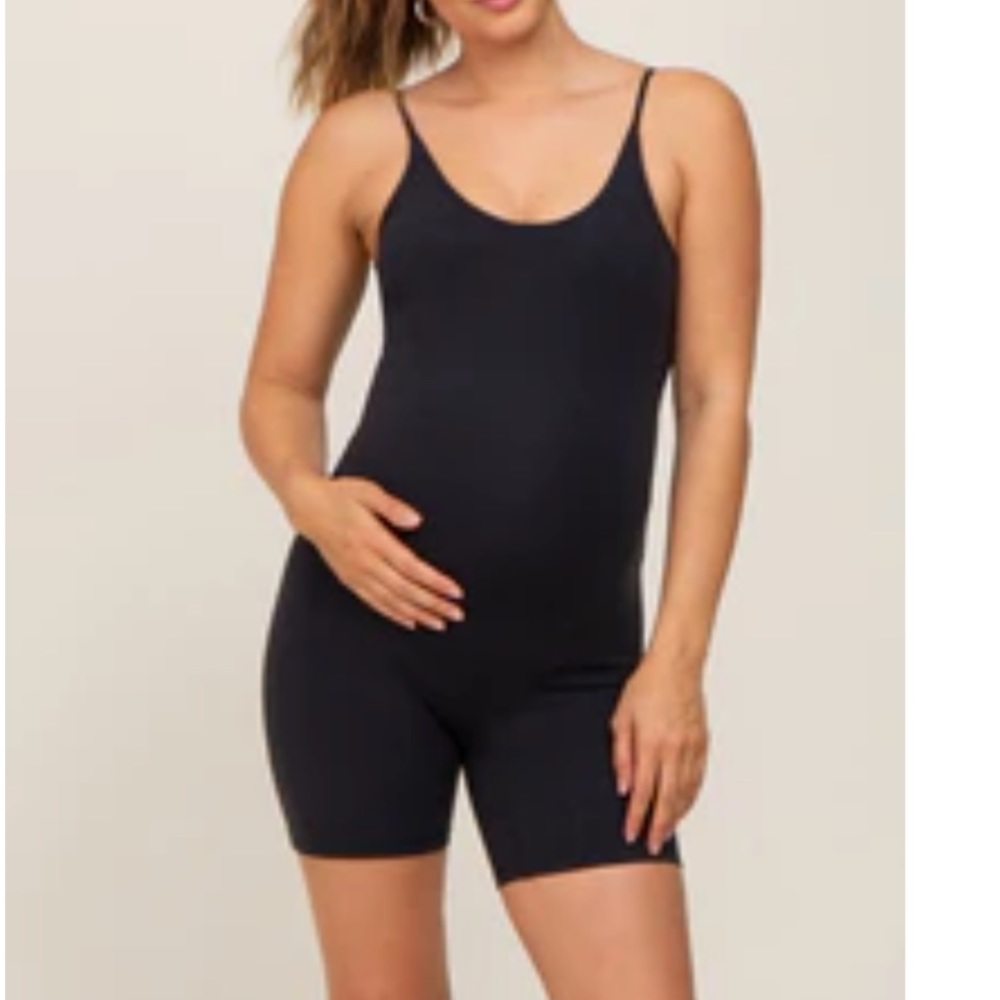 Black Maternity Romper